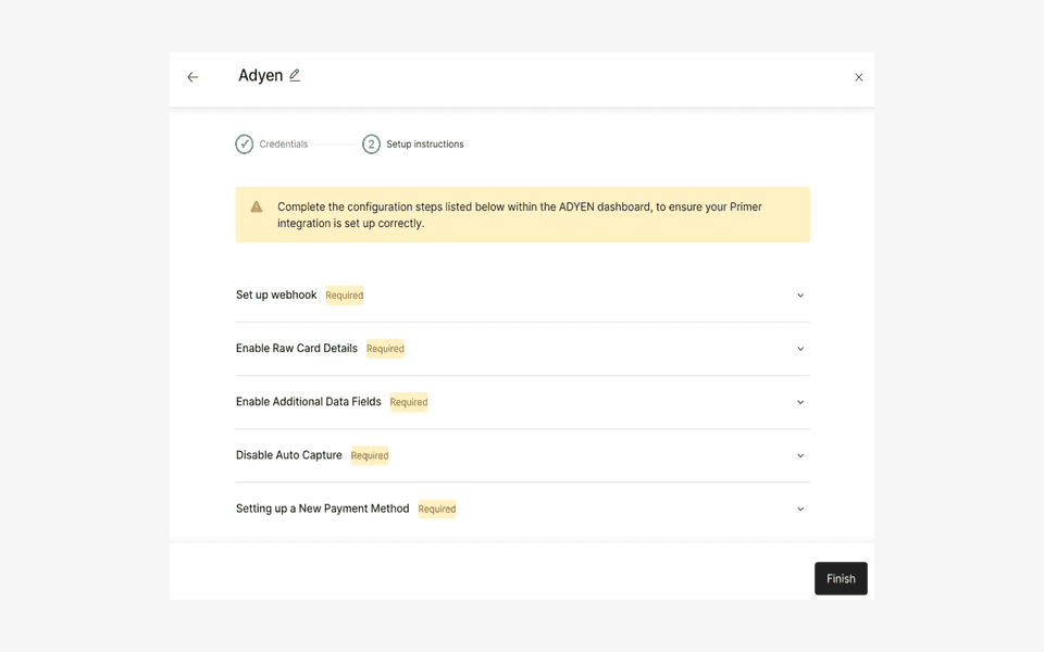 Example of setup instructions