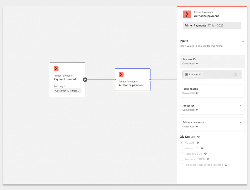 Example of setting up a workflow